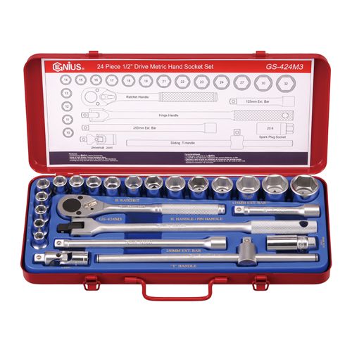 1/2"DR 24PCS MET. HAND SOCKET