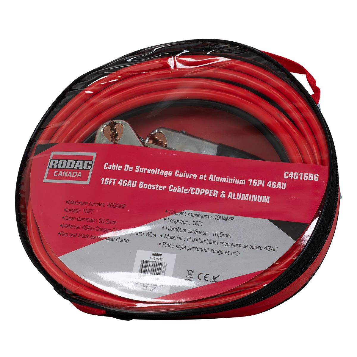 Booster Cable Copper Aluminum 4G 16'