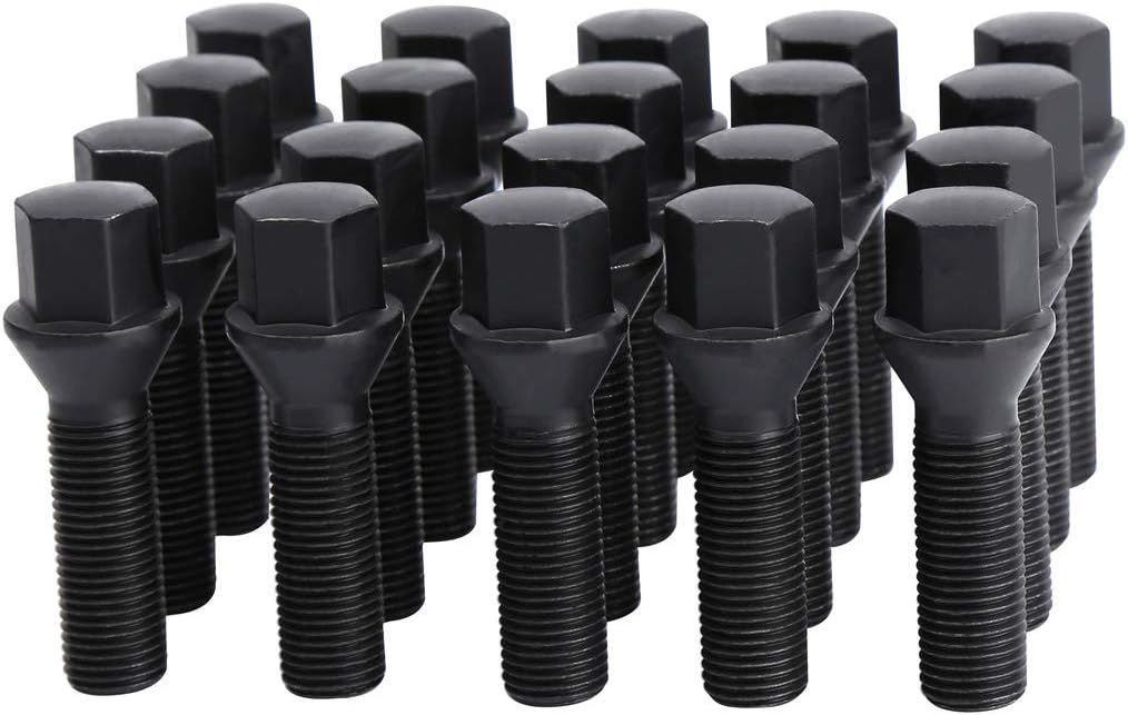 Ceco® • CD1807BK-20 • Lug Bolt Kits • Lug Bolts & Key • 20 Bolts • Black • Conical • 12M X 1.5