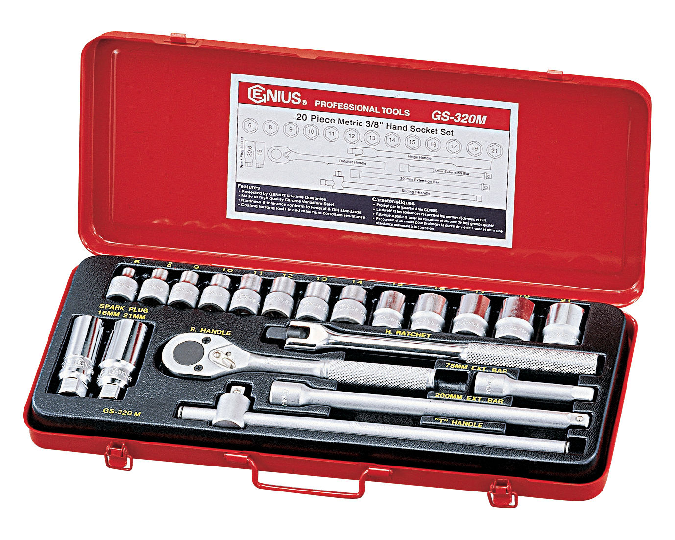 20PC 3/8"DR HAND SOCKET