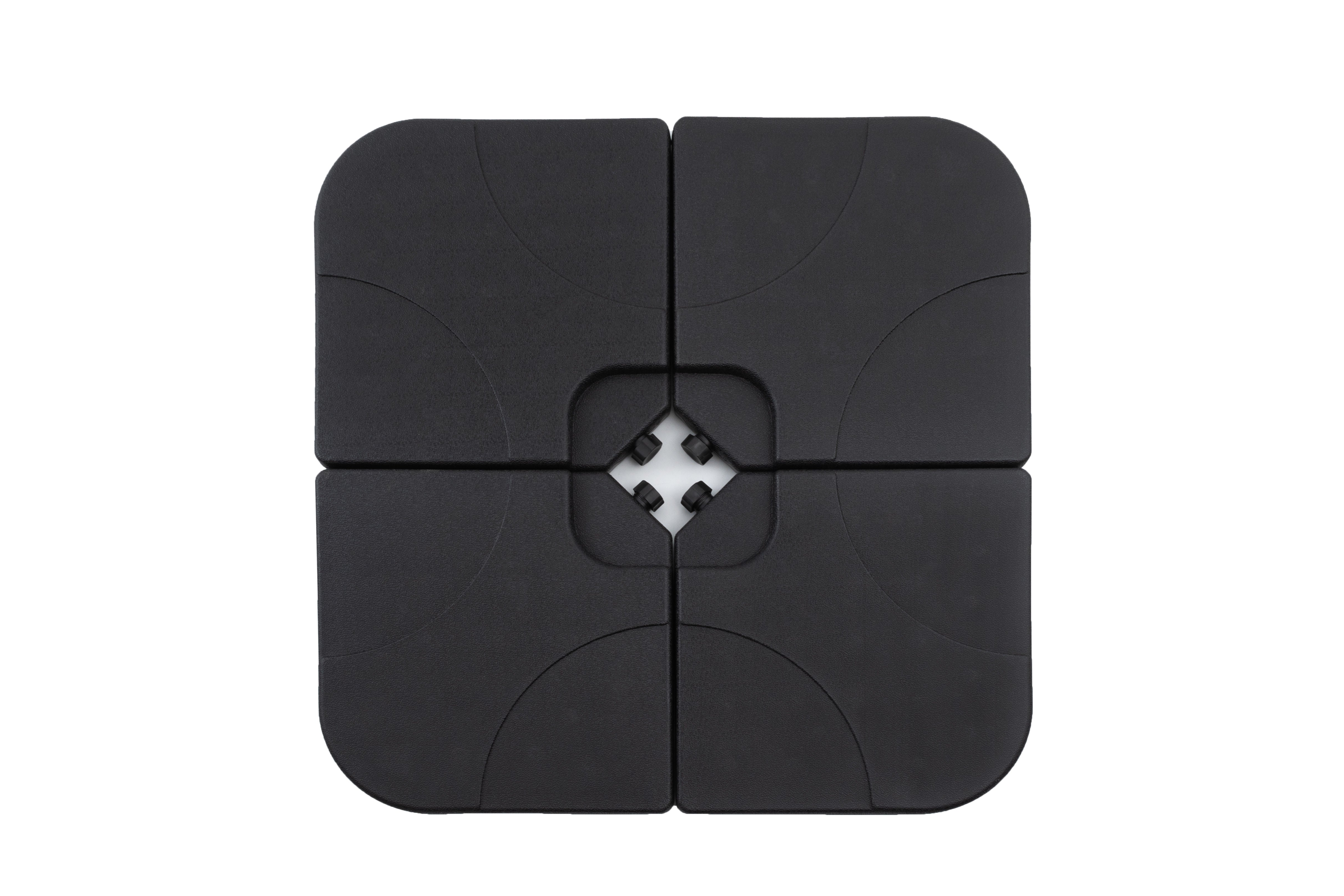 4 Piece Plastic Fillable Offset Umbrella Base - Black