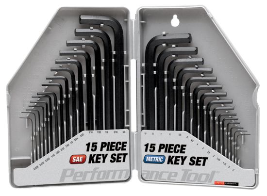 Performance Tools W80288 - Hex Key Set 0.7-10mm 0.28"-3/8" (30-pcs)
