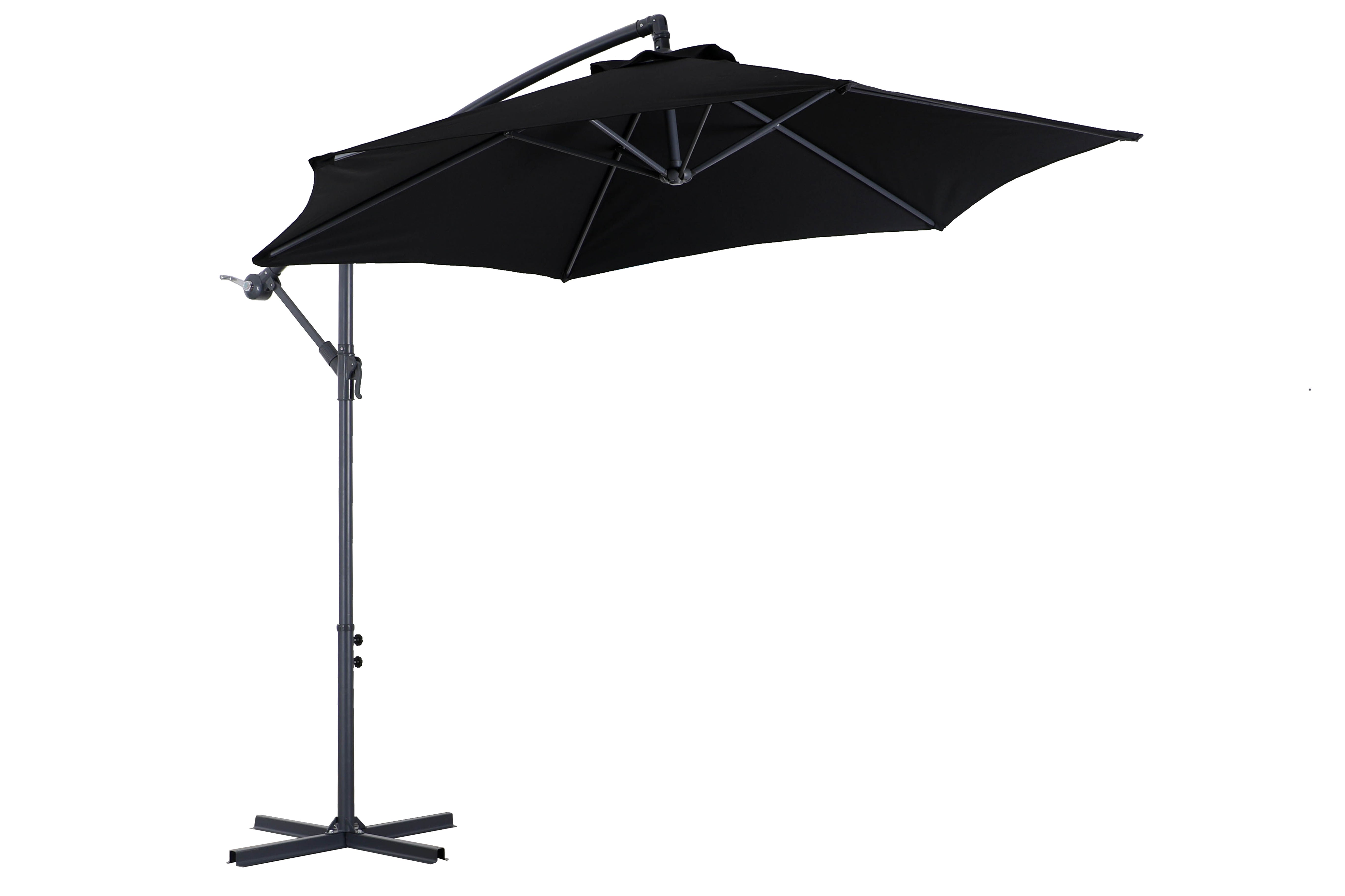 PatioZone 10' Tilting Offset Umbrella in UV-Protected Polyester (PZ-0501N) - Black