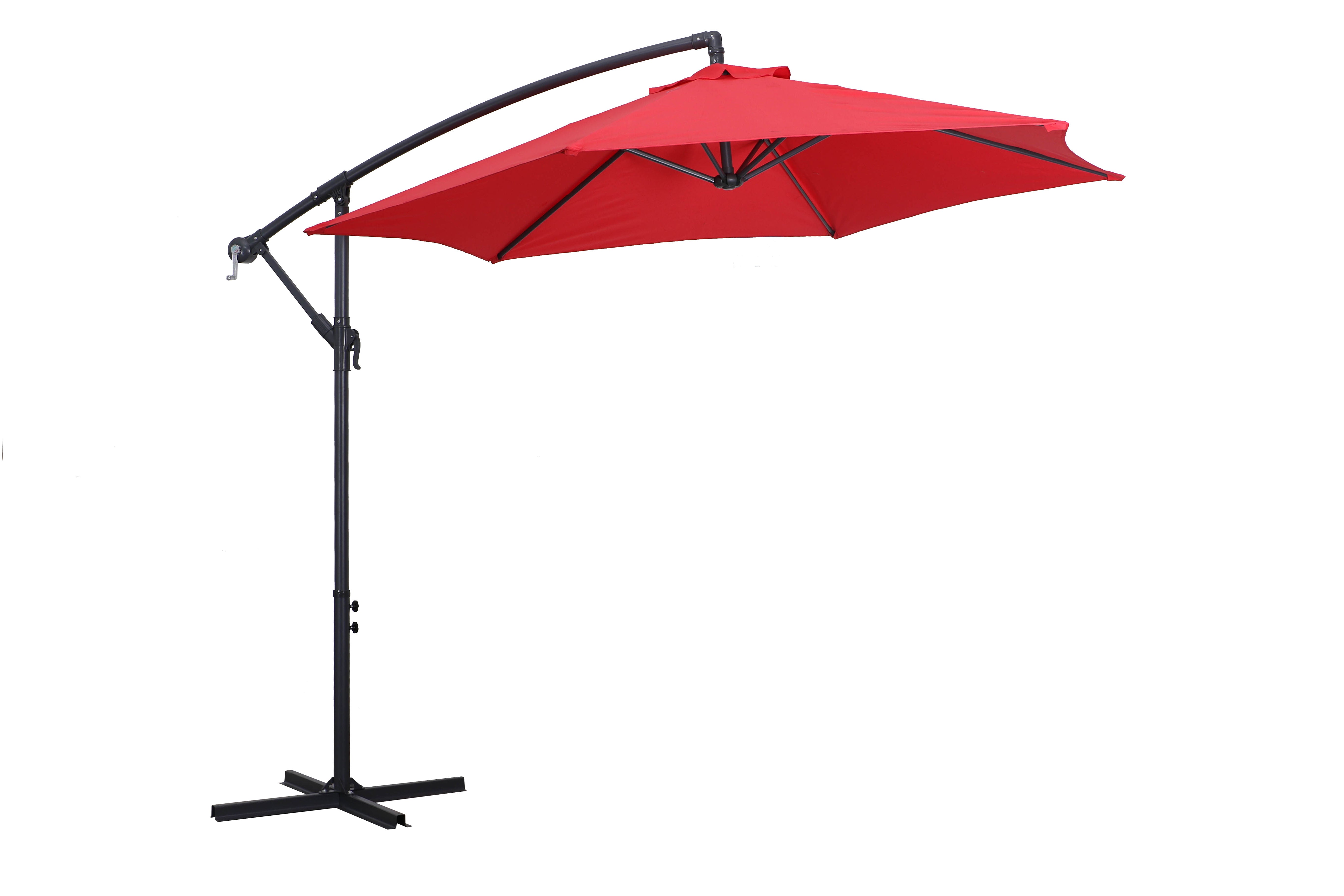 PatioZone 10' Tilting Offset Umbrella in UV-Protected Polyester (PZ-0501R) - Red