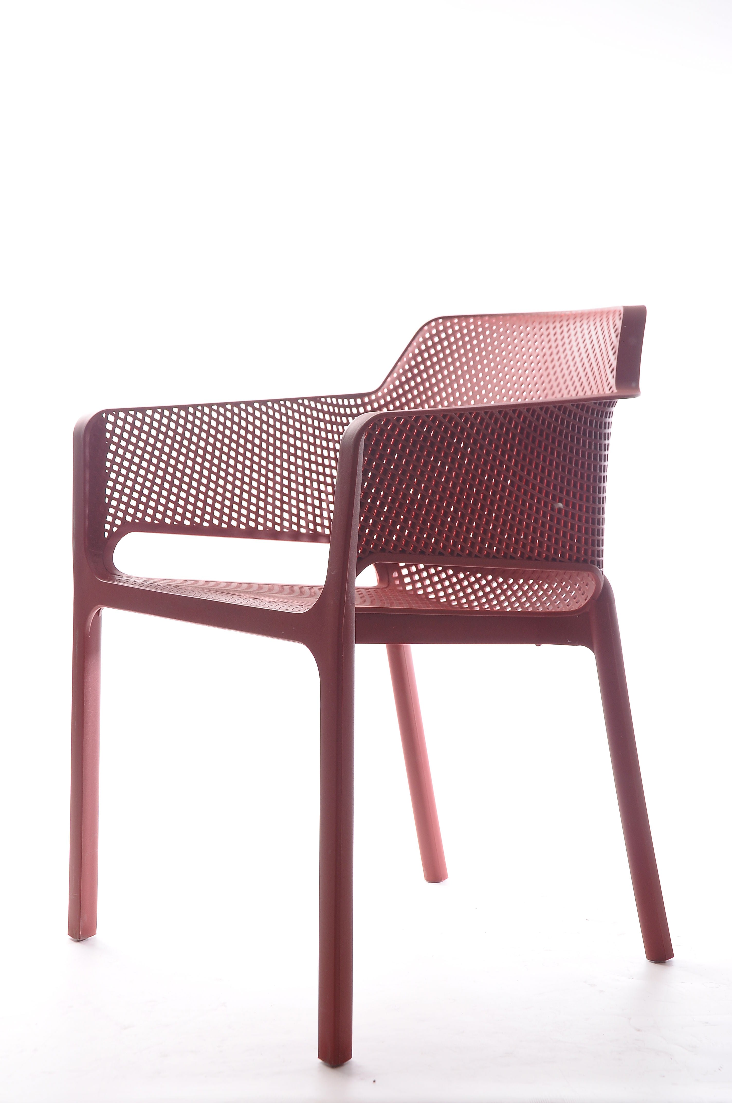 PatioZone Plastic Resin Chair with Hole Detail (PZ-MC23-020R) - Red