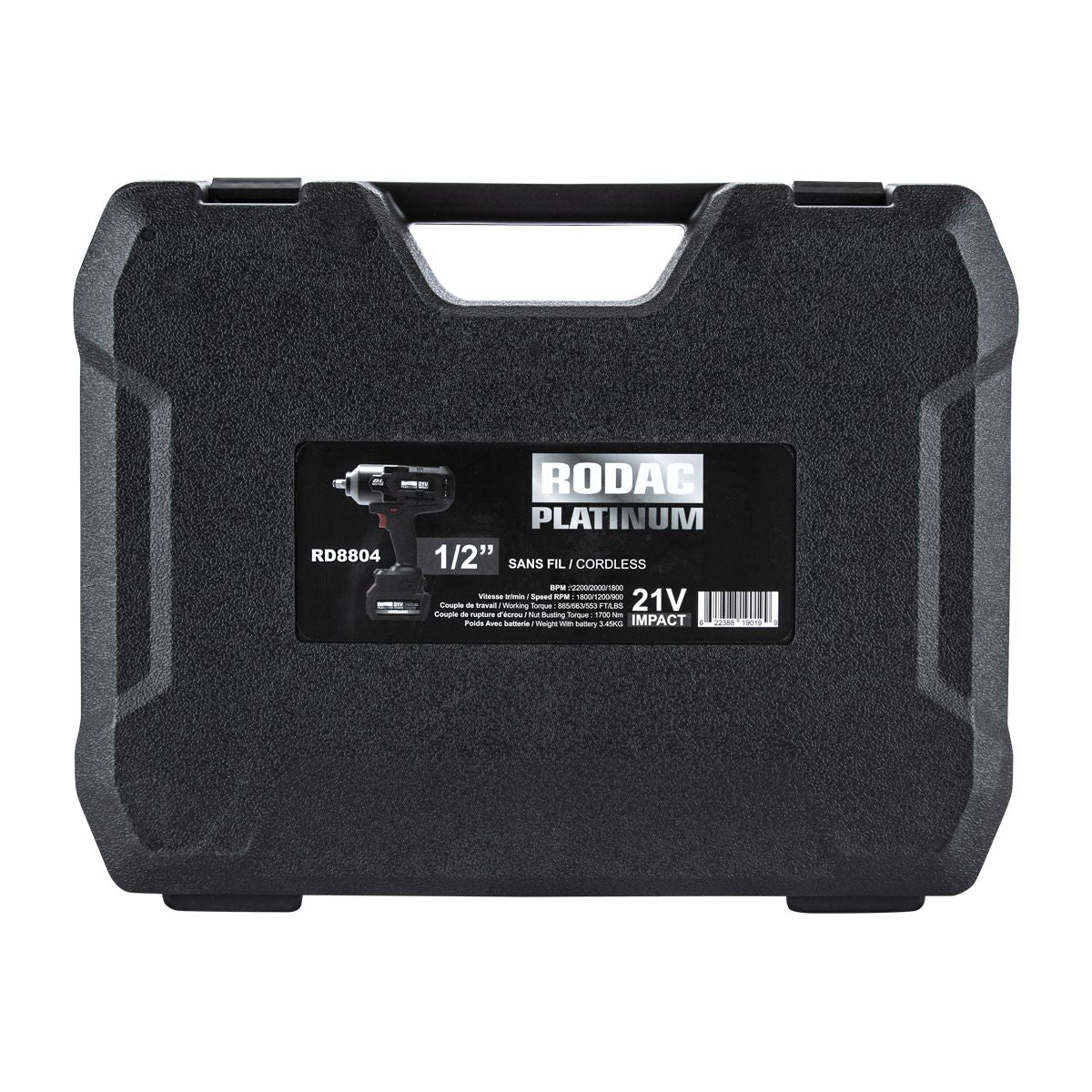 Rodac Platinum RD8804 - 1/2" Cordless Impact Wrench 1700 Nm