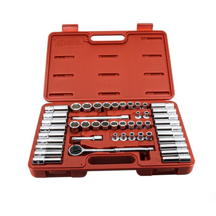 Genius GS-347MS - 47 Piece 3/8" Drive Metric & SAE Deep Hand Socket Set