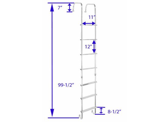 RV Pro 08-4650 - Outdoor Hinged Ladder - Aluminum - 99-1/2" height x 12" width