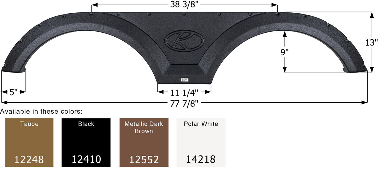 Icon Technologies 12410 - Keystone Tandem Fender Skirt Black FS2248
