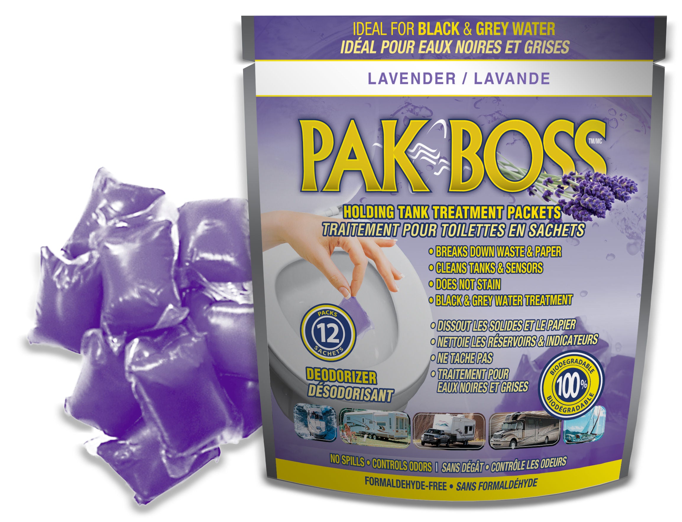 Pak Boss 1767 - Pak-Boss Lavender Packets (12 / bag)