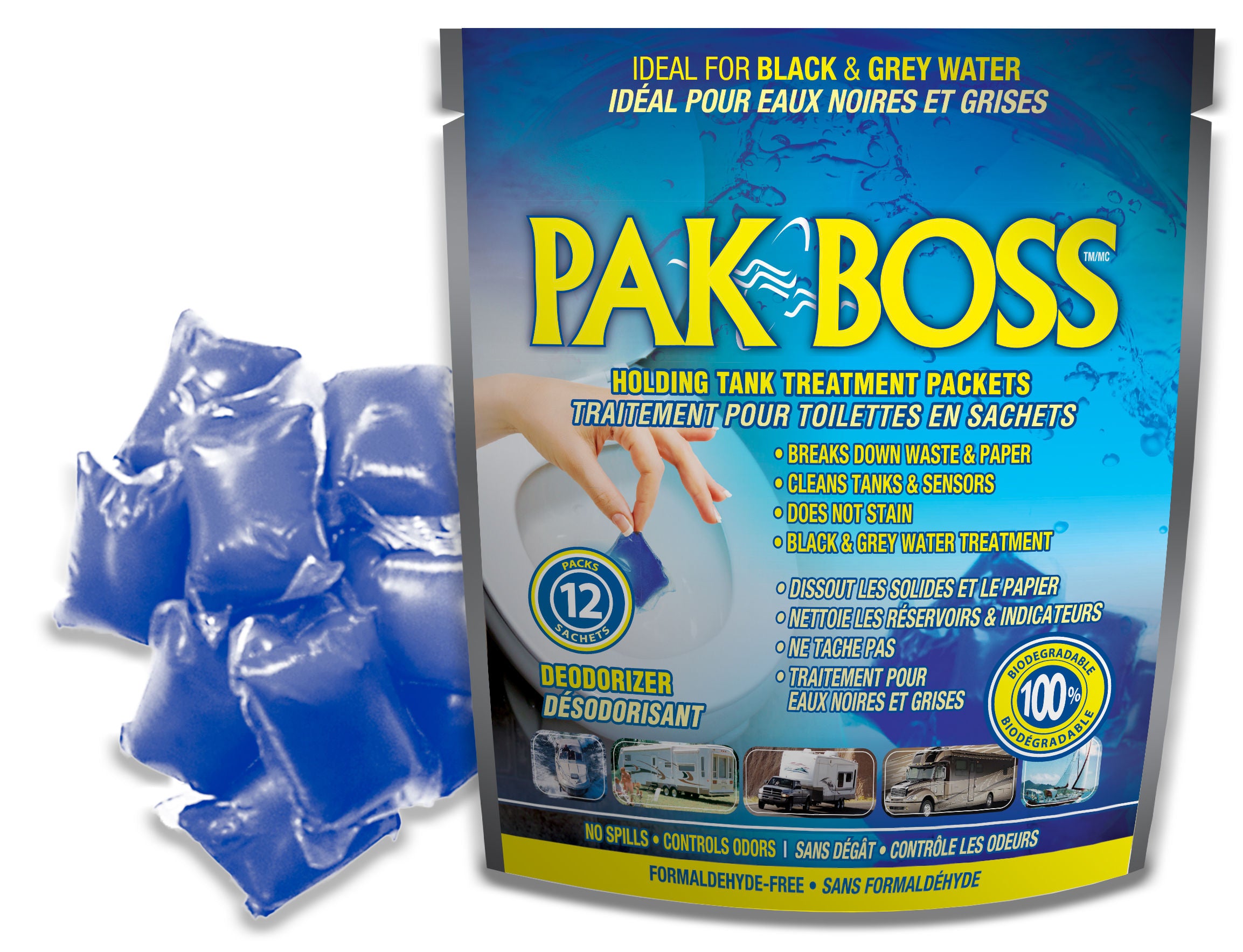 Pak Boss 1768 - Holding Tank Treatment / Deodorizer (12 / bag)