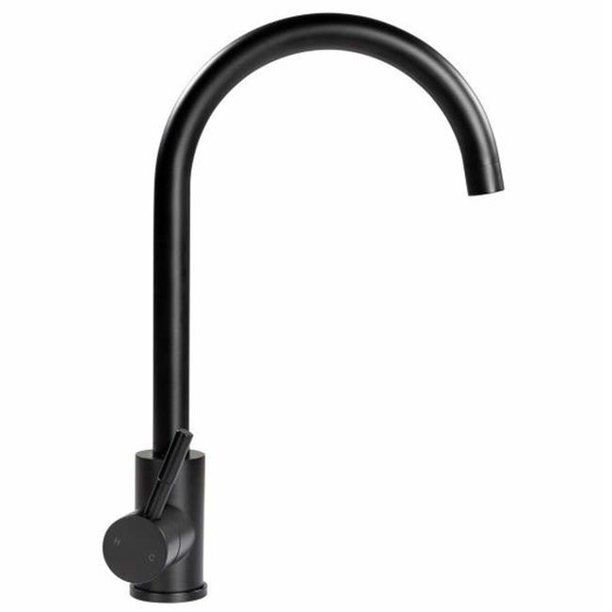 Lippert Components 2021090601 - Curved Gooseneck Faucet Matte Black
