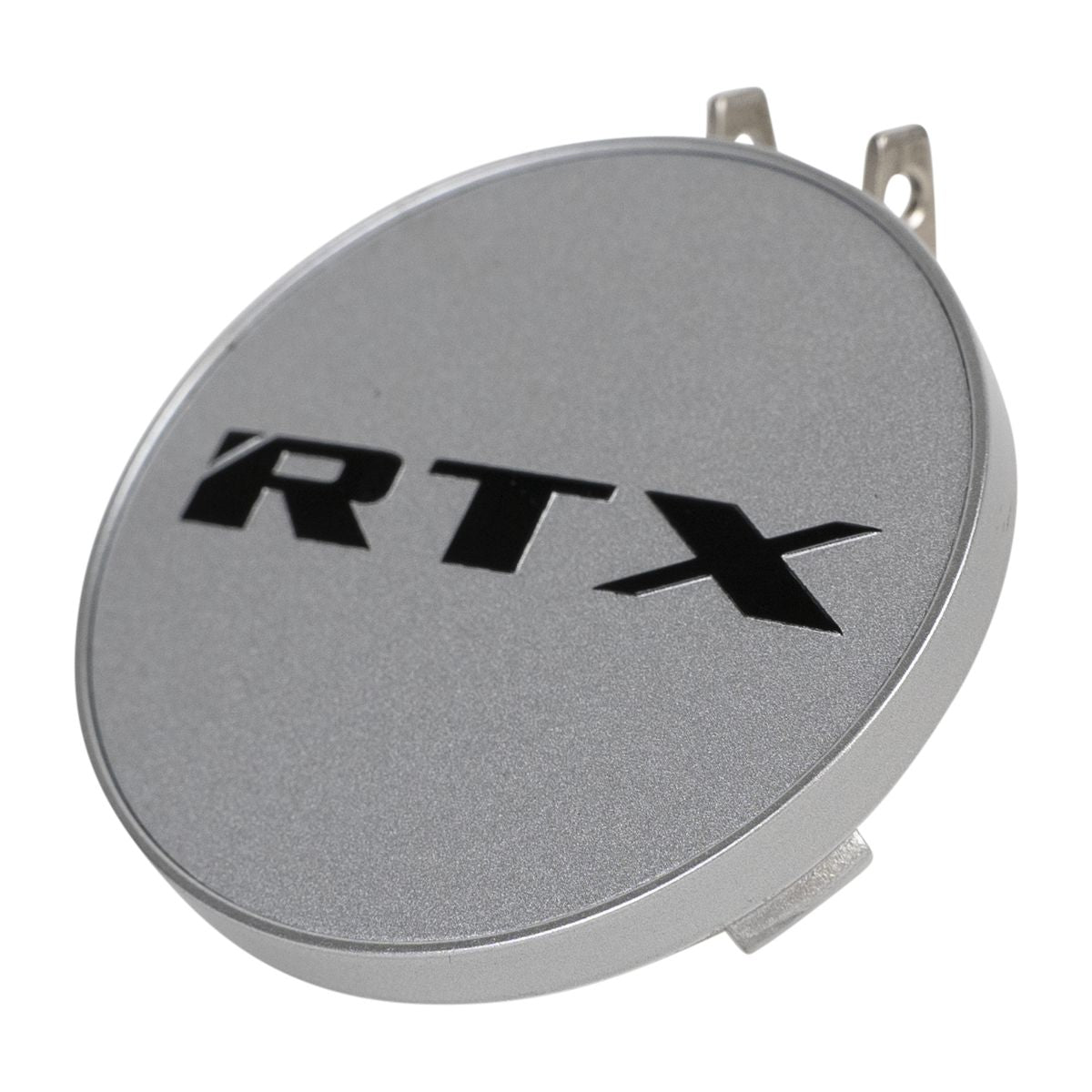 210K57SRT - Center Cap Silver W/Silver Flat Logo RTX Black