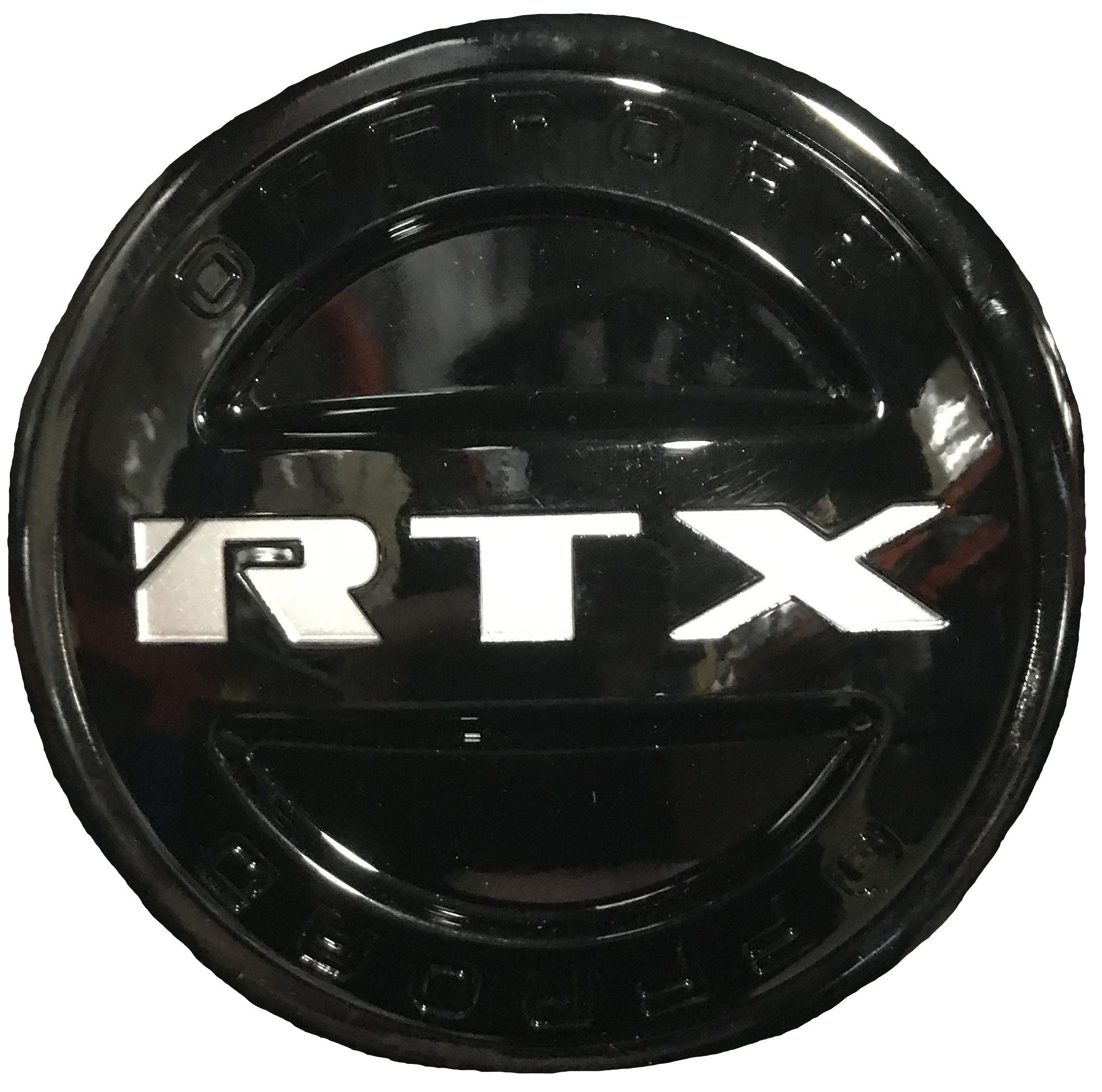 3319L128AB1C1 - Center Cap Gloss Black RTX Silver with Embossed Black Offroad