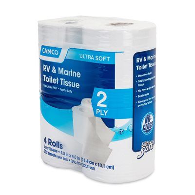 Camco 40274 - TST 2 Ply Toilet Tissue - 4 Rolls, 500 sheets