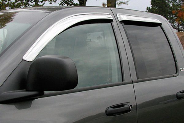 Stampede 6349-8 - Tape-Onz Chrome Front And Rear Sidewind Deflectors Toyota Tundra CrewMax 07-21