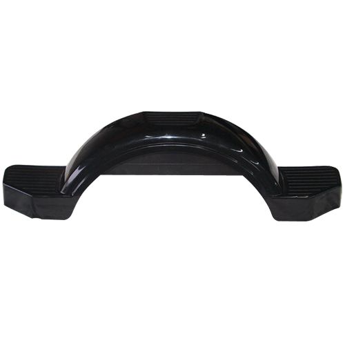 Fulton 008584 - Single Axle Trailer Fender with Top and Side Steps - Black Plastic - 14" Wheels