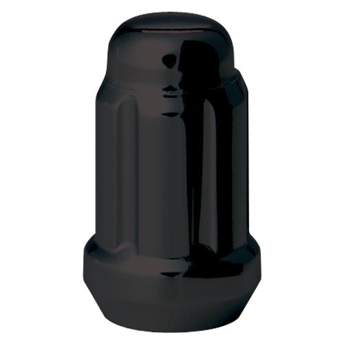 Westcoast W1014SB - (1) Black 6 Spline Bulge Cone Seat Nut 14X1.5 35mm 21/22mm Hex