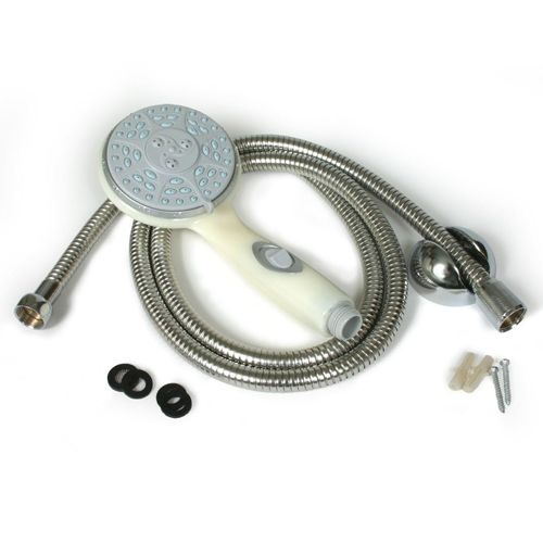 Camco 43715 - Shower Head Kit - Off WHite w/OO includes hose,head,mount & hardware