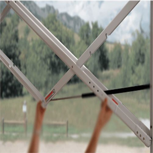 Carefree OV25APHW - Travel'R 8'L x 8'Ext. White Aluminum Electric Patio Awning Arm Set