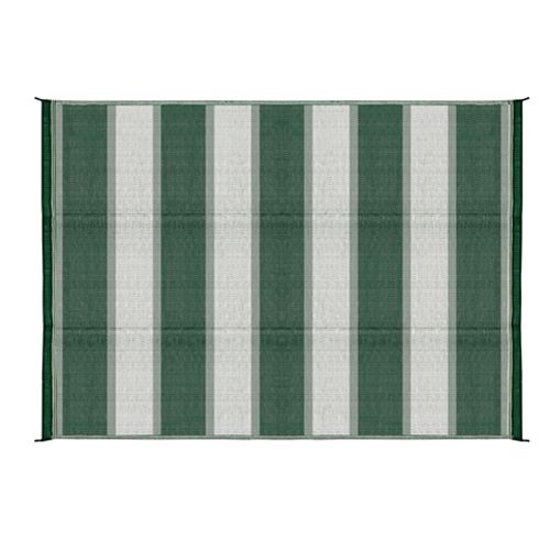 Camco 42870 - Outdoor Mat  6' x 9'  - Stripe, Green/White