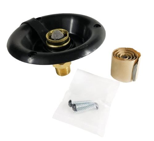 B&B Molders 94219 - Black Plastic Recessed City Water Fill with 1/2" MPT Brass Check Valve