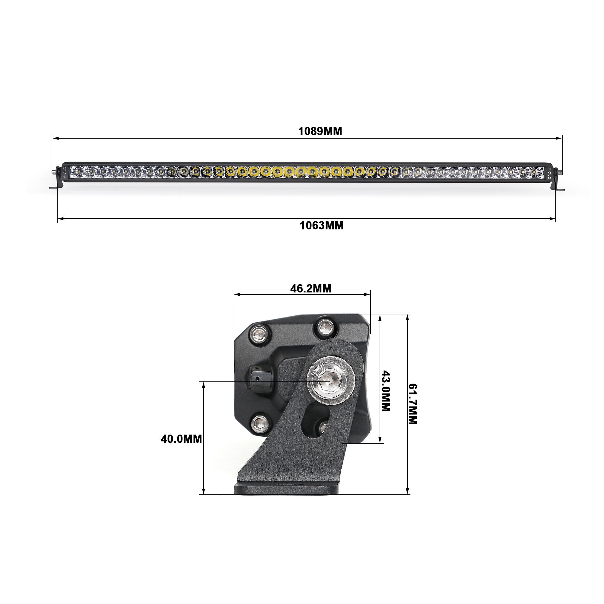 CLD CLDBAR40 - 40" Straight Single Row Spot/Flood Combo Beam LED Light Bar - 11290 Lumens