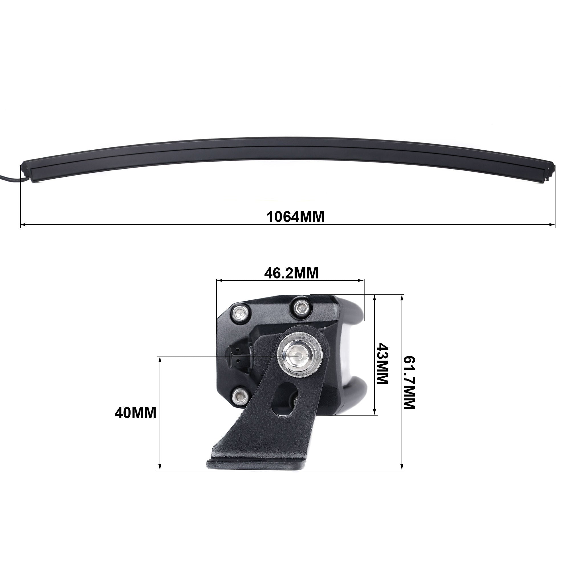 CLD CLDBAR40C - 40" Curved Single Row Spot/Flood Combo Beam LED Light Bar - 11290 Lumens