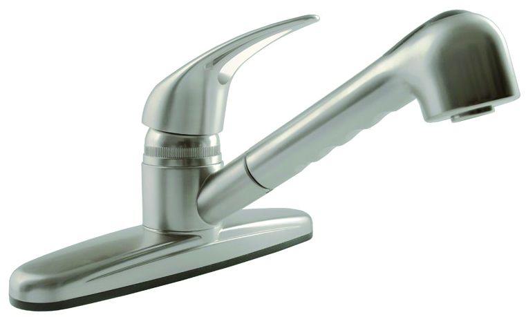 Dura Faucet DF-PK100-SN - Dura Non-Metallic Pull-Out RV Kitchen Faucet - Brushed Satin Nickel