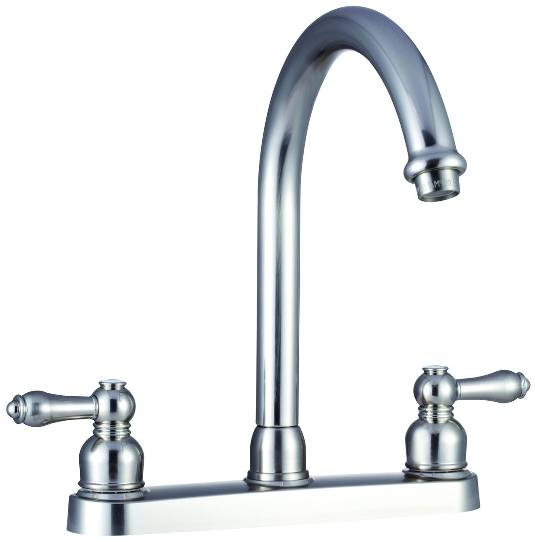 Dura Faucet DF-PK340L-SN - Dura Non-Metallic Hi-Rise RV Kitchen Faucet - Brushed Satin Nickel