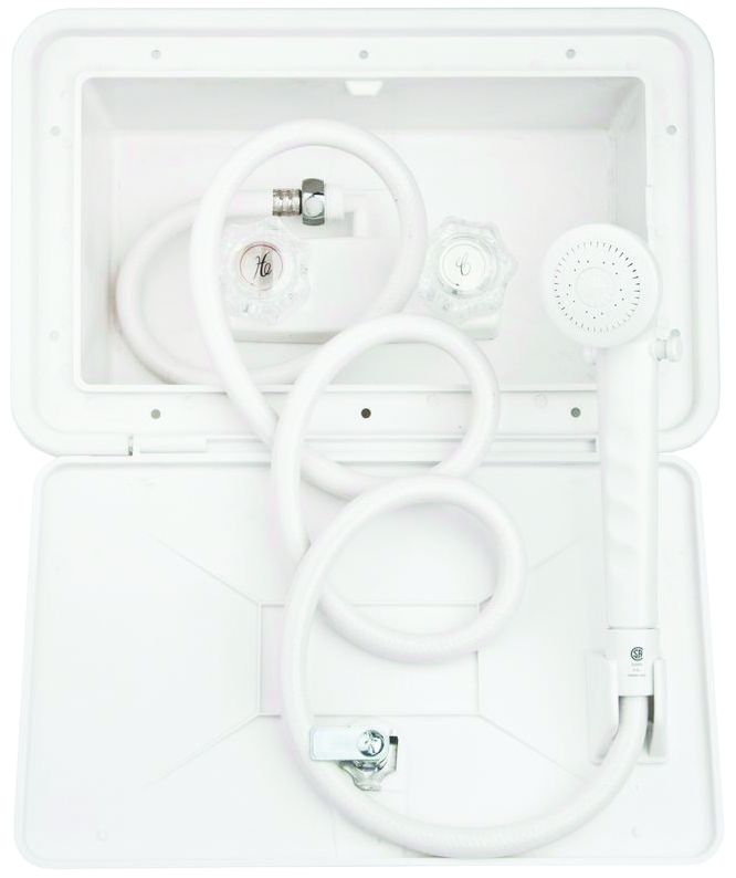 Dura Faucet DF-SA170-WT - Dura RV Exterior Shower Box Kit - White