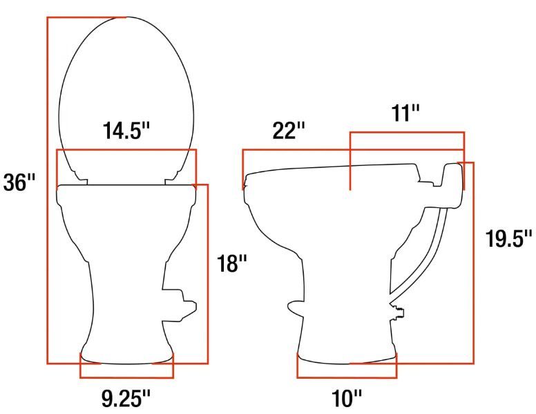 Lippert Components 2022113192 - Elongated Ceramic RV Toilet Bowl