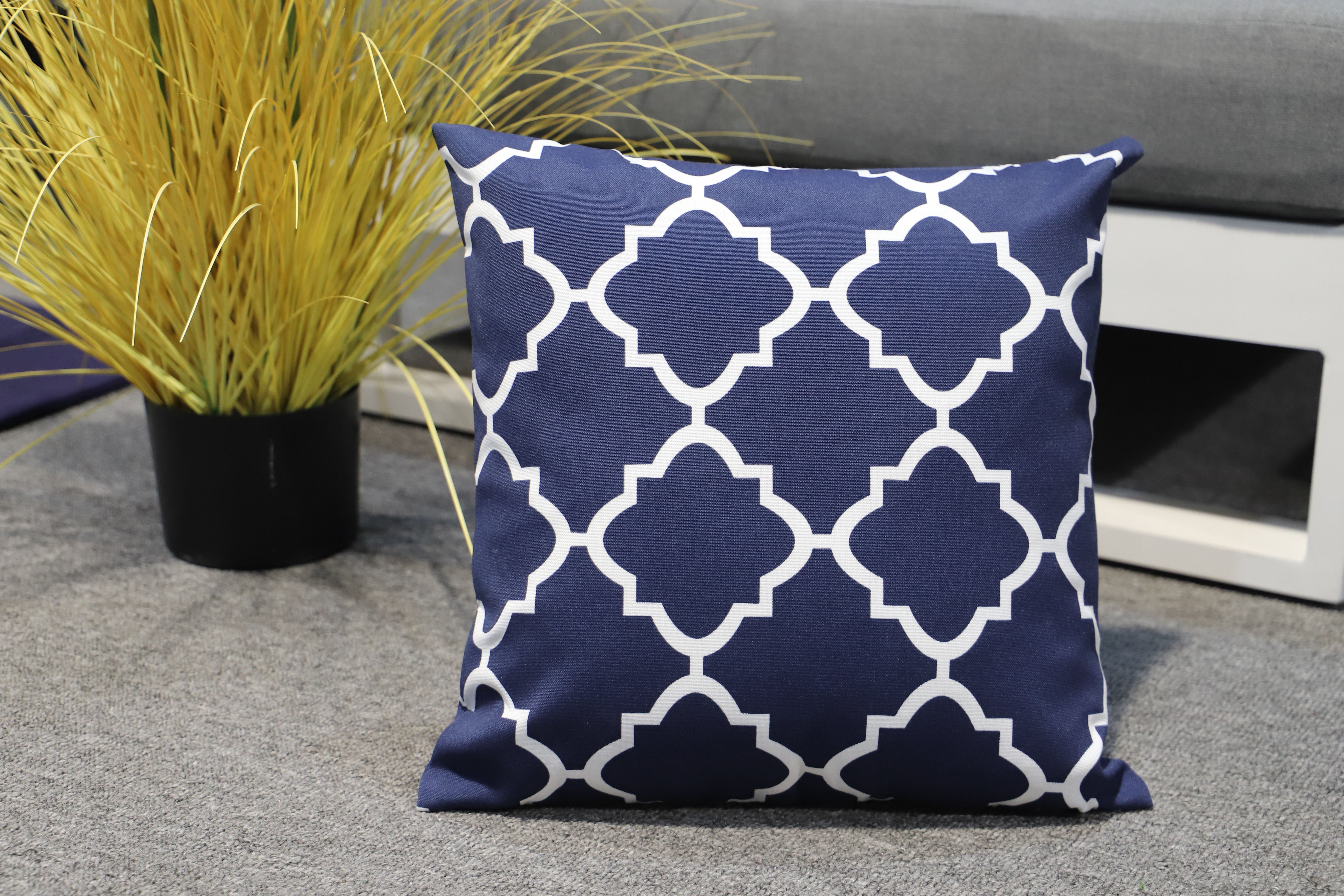 MOSS MOSS-0912K - 16 "x 16" NAVY BLUE BACKGROUND decorative pillow