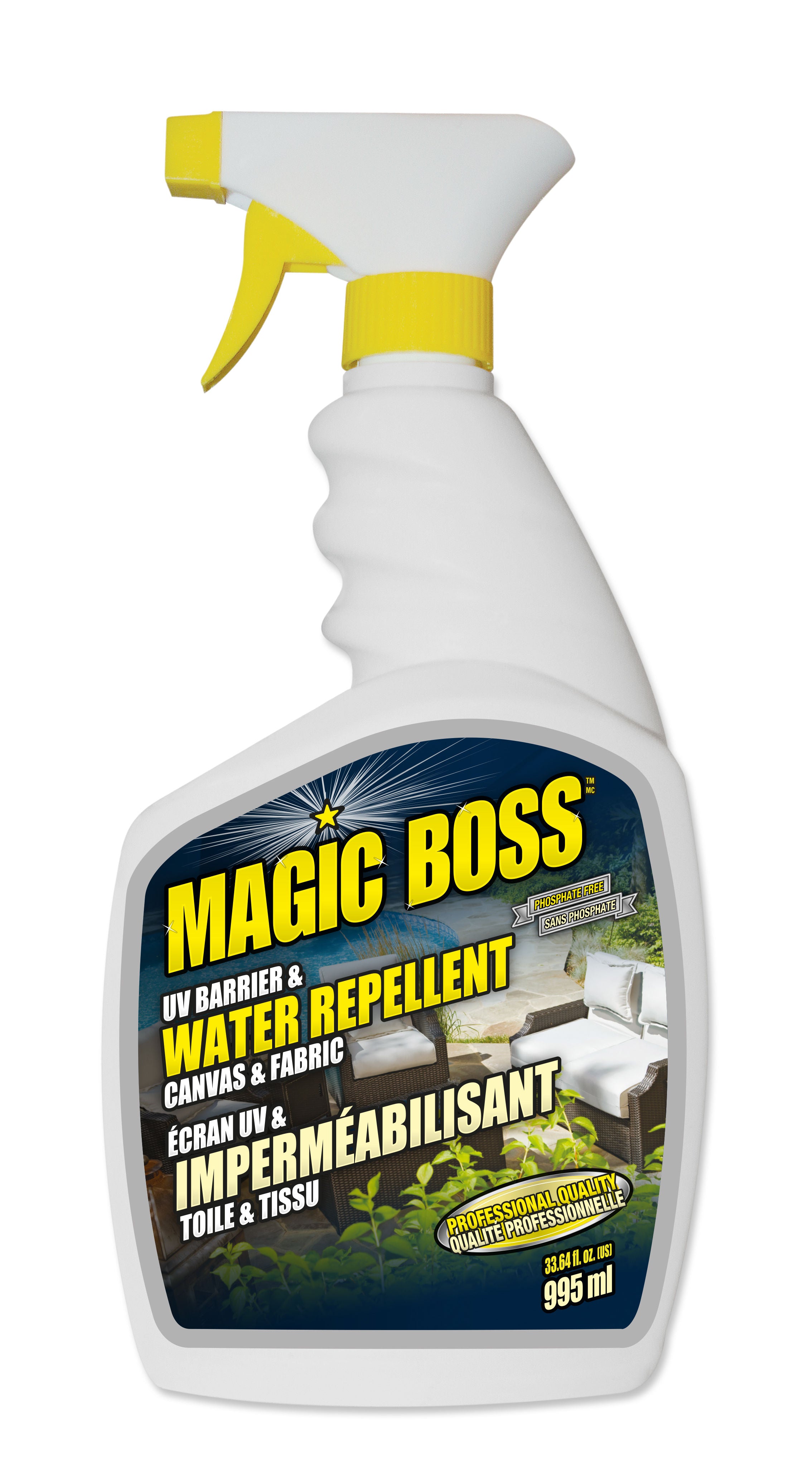 Magic Boss P1100 - UV Barrier & Water Repellent for Canvas & Fabric (995 ml)