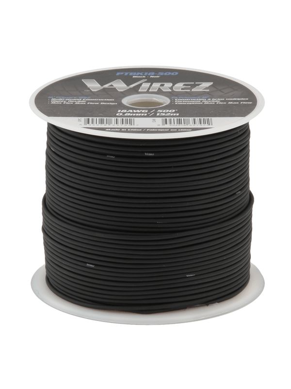 RED CABLE 18 GAUGE BLK 500`