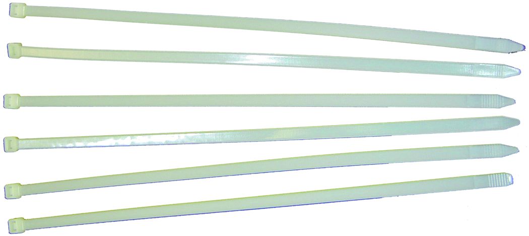 (100 Pieces) Tie Wraps Natural 14-1/2", 120 Lbs