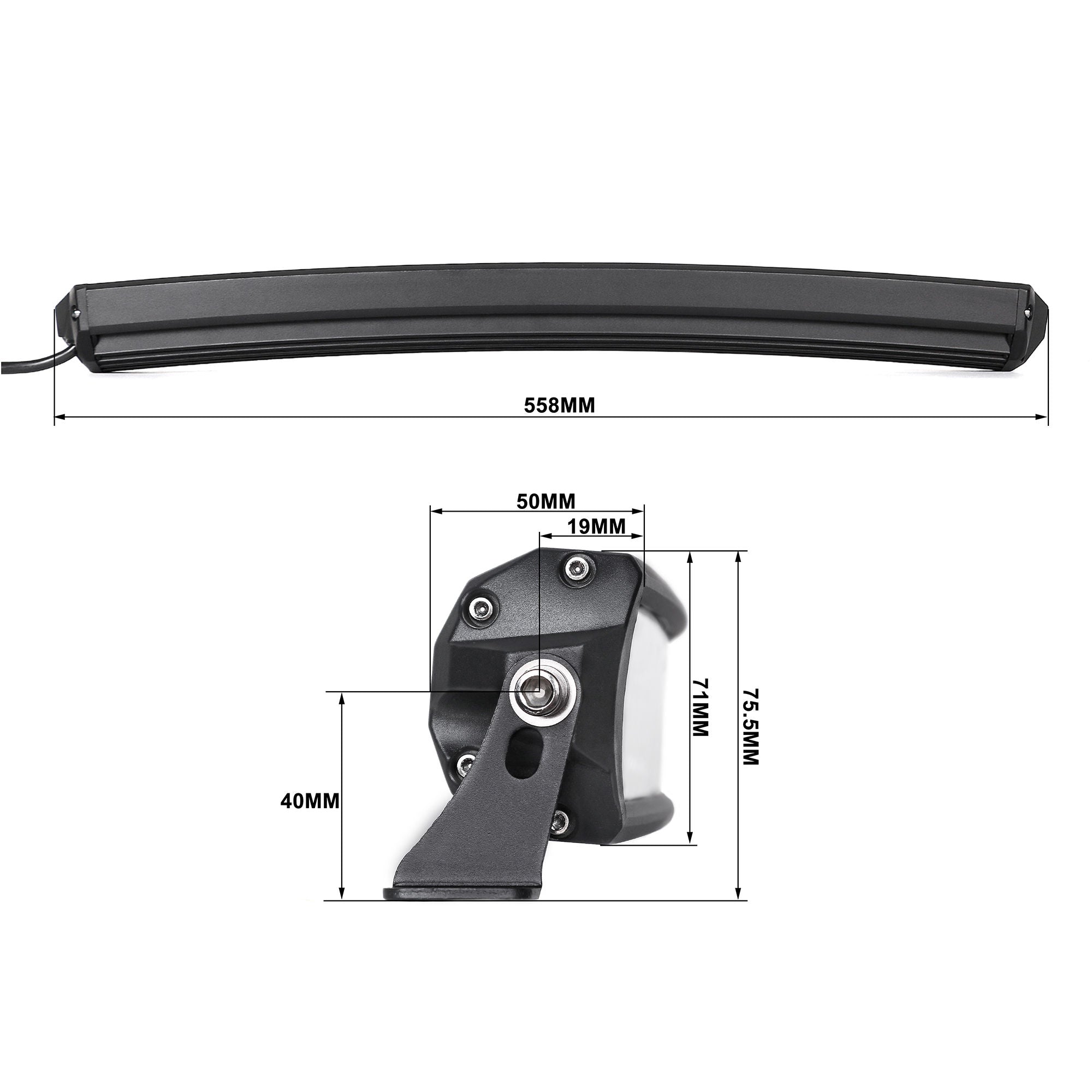 RTXOA49B810 - Dual Row Light Bar, 6W Osram, No Screw Front Frame, Reflector, Combo, 20", 7982