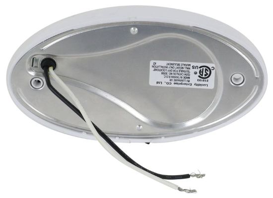 Optronics RVPL7C - RV Porch Utility Light w/ Switch - Incandescent - Oval - White Housing - Clear Lens