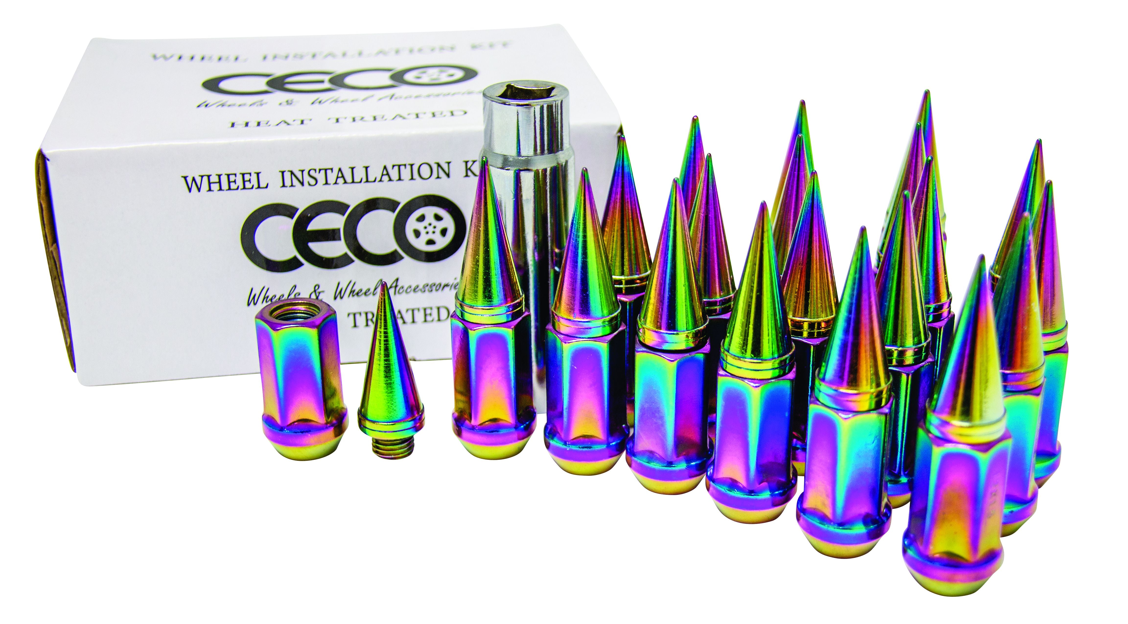 Ceco - (24)NEO CHROME SPIKE NUT 2PC W/LOCK 12X1.50 82mm Lenght 19mm Hex