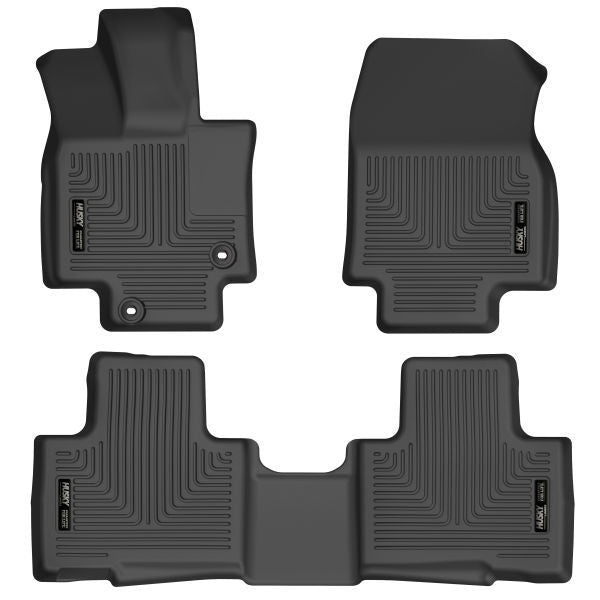 Husky Liners® • 95791 • WeatherBeater • Floor Liners • Black • Front & 2nd seat • Toyota Highlander L, LE, Limited, Platinium, XLE 20-22, XSE 21-22, Bronze Edition 22