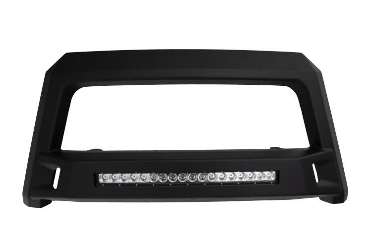 Lund 86521206 - Revolution Black Steel Bull Bar with Integrated LED Light Bar and without skid plate for Ford F-150 04-22